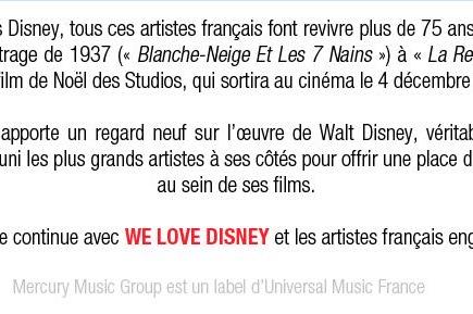 "We love Disney", un album d'exception revisitant les plus grands classiques de Disney