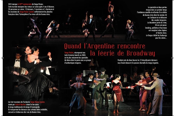 "Tango Pasión" l'âme argentine rencontre la féérie de Brodway !