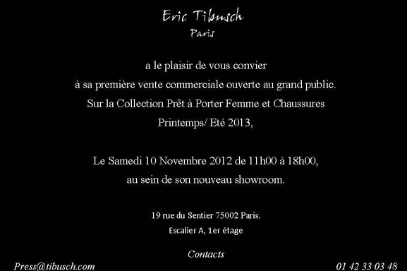 Casting.fr vous ouvre les portes d'un show room très en vogue, celui du couturier Eric Tibusch