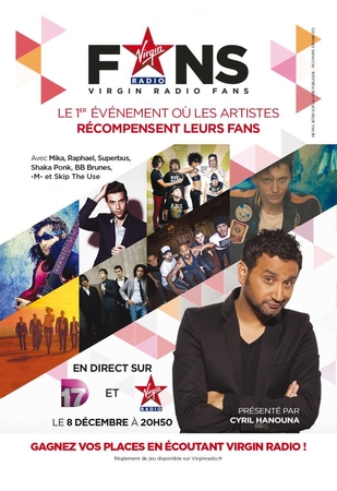 Évènement Virgin Radio Fans, pour la première fois les artistes récompensent leurs Fans !